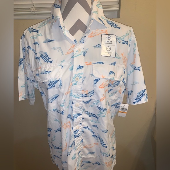 Mens fishing golf /sport button down small nwt - Picture 1 of 10